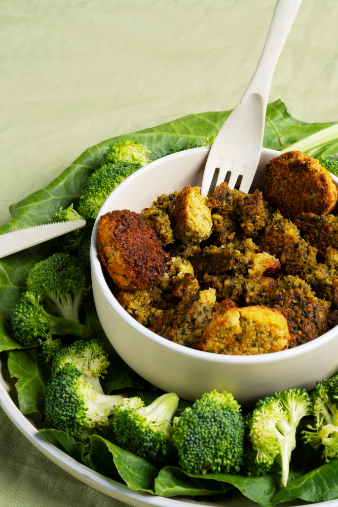 Broccoli Cauliflower Cheese Casserole with Dried Beans